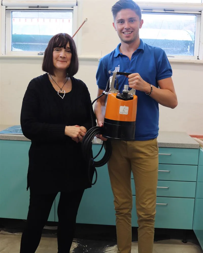 Simon Crowther with Mary Dhonau OBE at Botcherby Community Centre