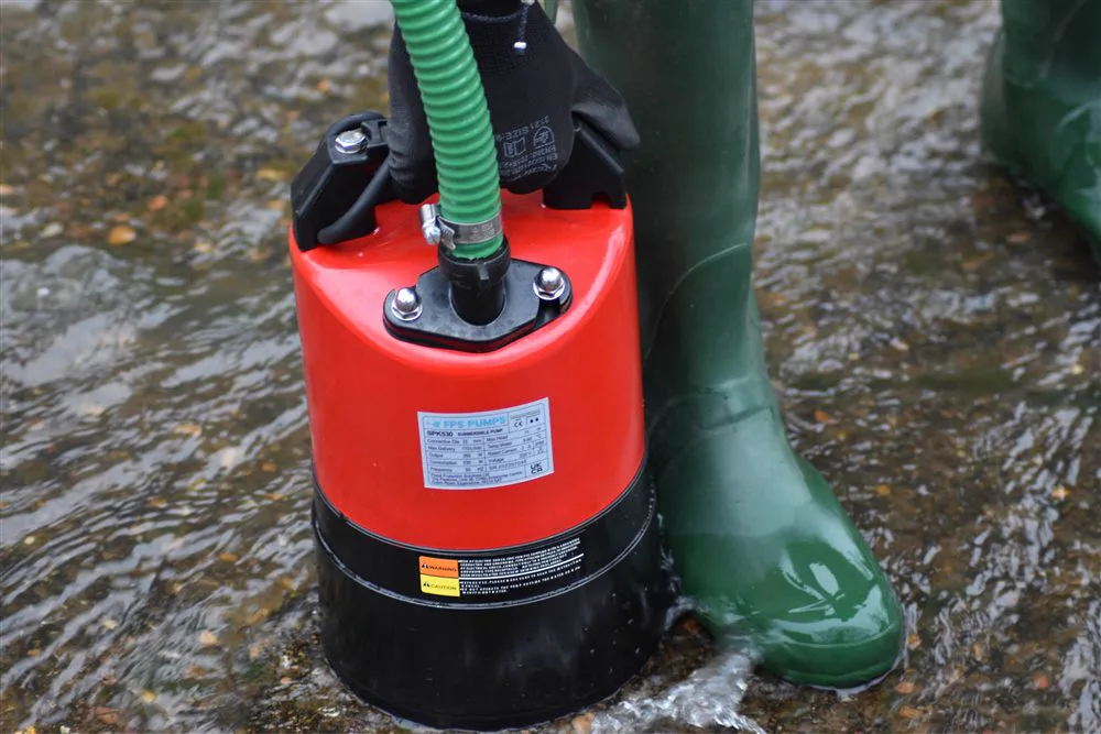 Simon Crowther deploying a puddle pump
