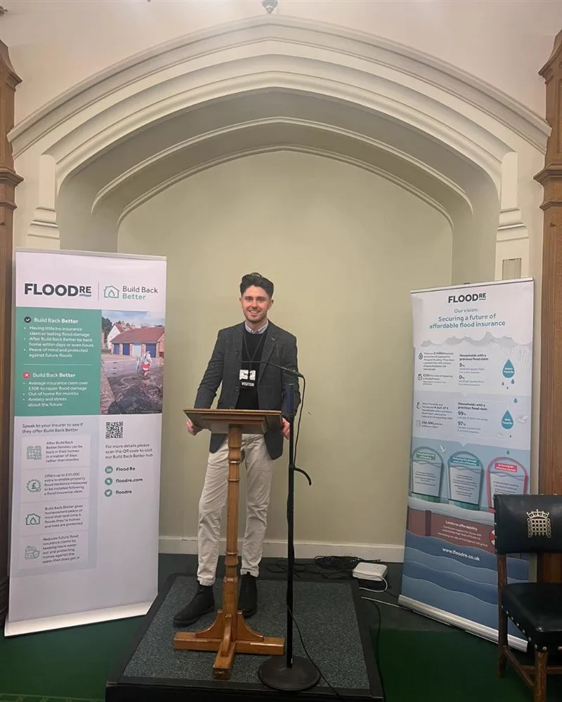 Simon Crowther with Flood Re at the House of Commons