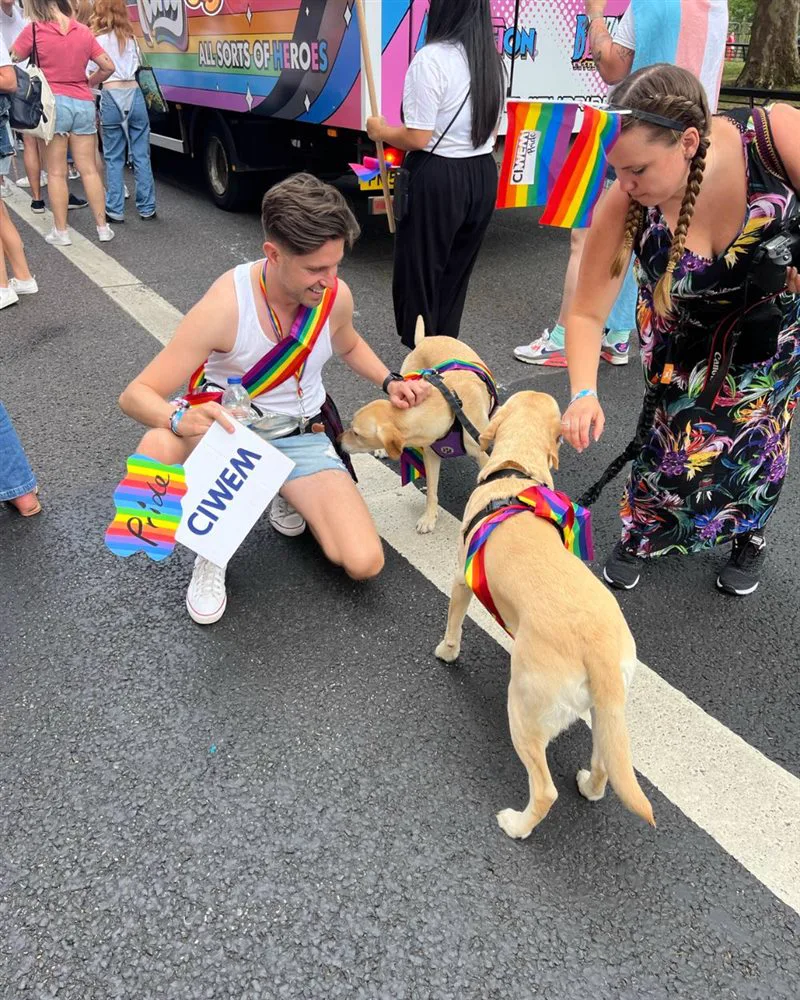 Simon Crowther marching with CIWEM at Pride in London