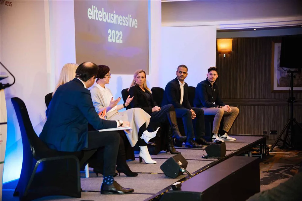 Simon Crowther on a panel at Elite Business Live